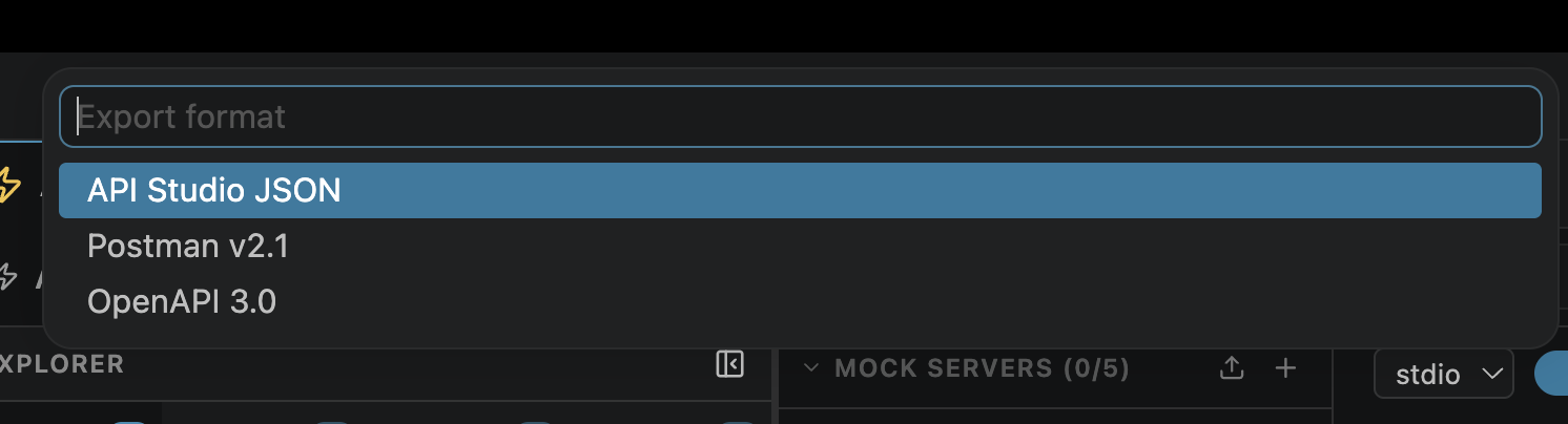 Collection export menu showing all format options